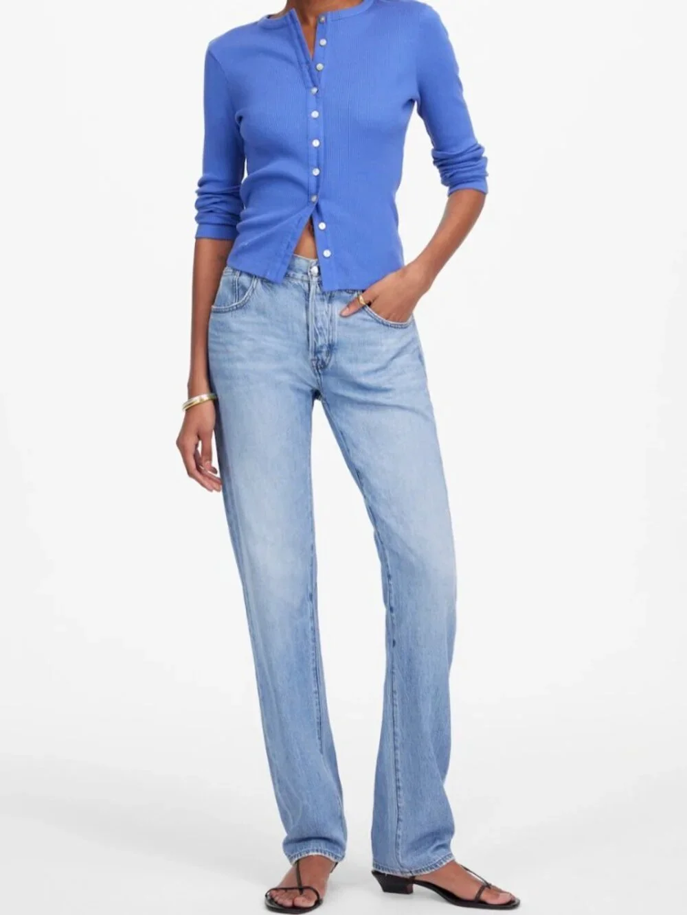 Madewell The Dean Easy Straight Jean in Northridge Wash: Airy Denim Edition 33